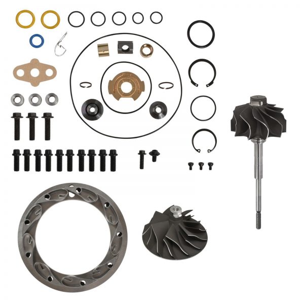 GT3782VA Turbo Rebuild Kit Cast Compressor Wheel Turbine Shaft Unison Ring 15mm Vanes For 03-Early 04 6.0L Ford Powerstroke Diesel