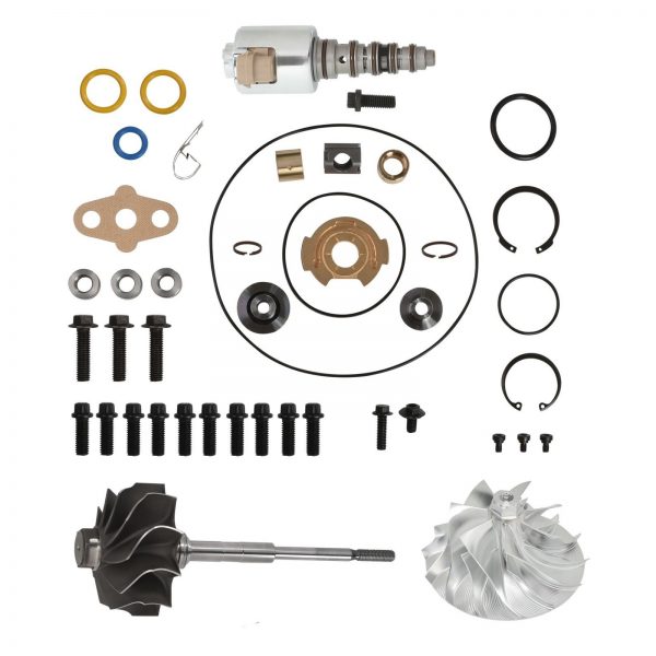 GT3782VA Turbo Rebuild Kit Billet Compressor Wheel Turbine Shaft VGT Solenoid For 04.5-Early 05 6.0L Ford Powerstroke Diesel