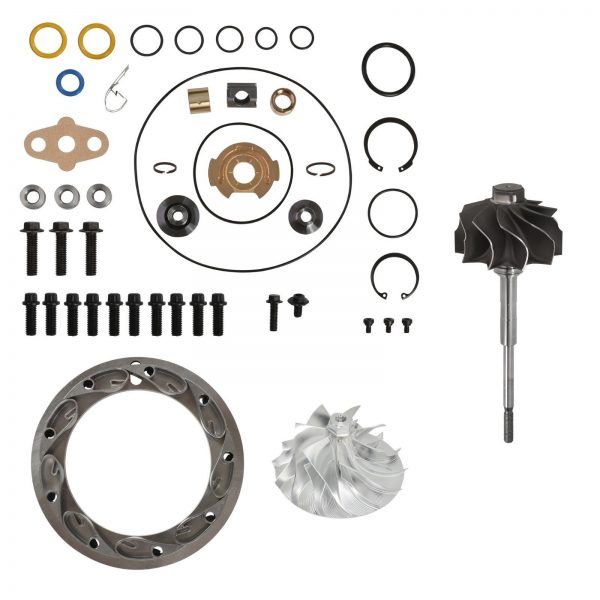 GT3782VA Turbo Rebuild Kit Billet Compressor Wheel Turbine Shaft Unison Ring 13.2mm Vanes For 04.5-Early 05 6.0L Ford Powerstroke Diesel