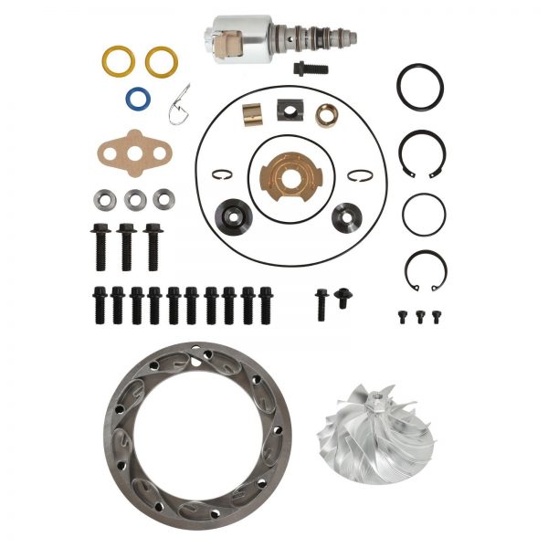 GT3782VA Turbo Rebuild Kit Billet Wheel Unison Ring 15mm Vanes VGT Solenoid For 03-Early 04 6.0L Ford Powerstroke Diesel