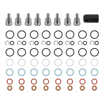 TrackTech Set of 8 High-Pressure Oil Rail Ball Tube Kit + Injector O-Rings