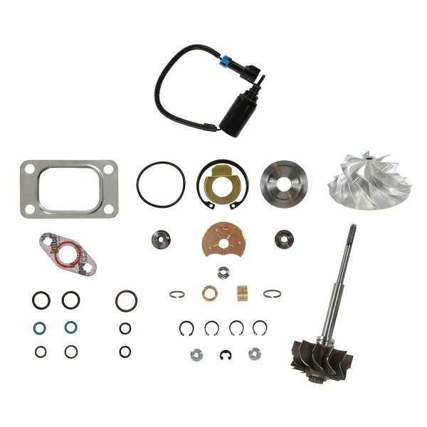 HE351CW Turbo Rebuild Kit Billet Wheel Turbine Shaft Wastegate Solenoid For 04.5-07 5.9L ISB Dodge Ram Cummins Diesel