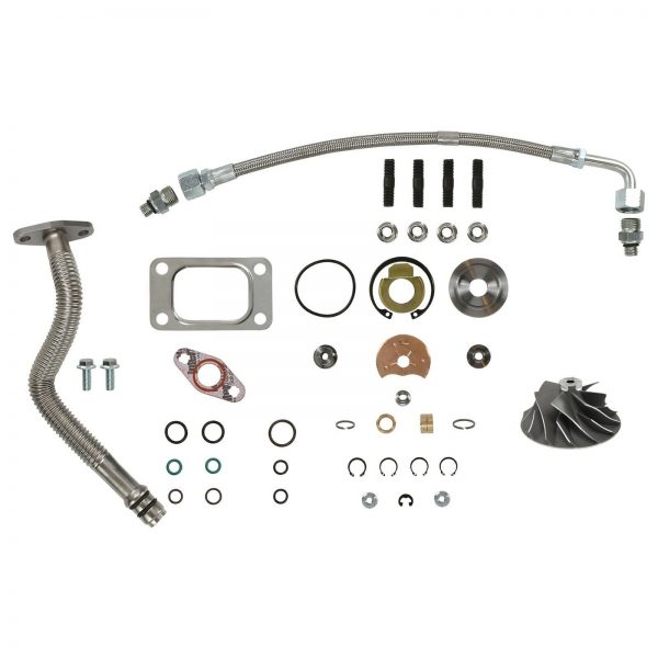 HE351CW Turbo Rebuild Kit Cast Wheel Oil Lines For 04.5-07 5.9L ISB Dodge Ram Cummins Diesel