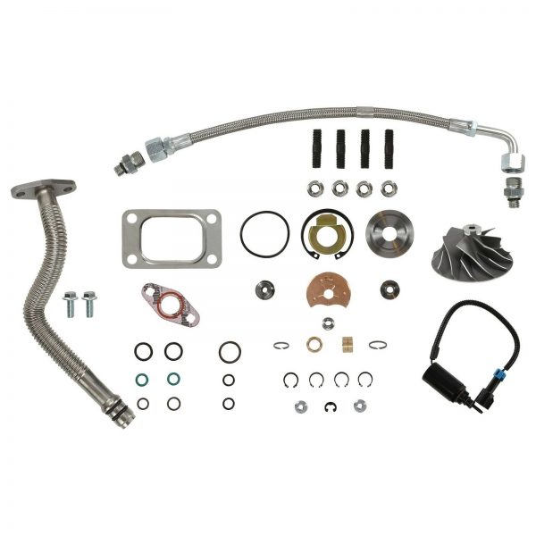 HE351CW Turbo Rebuild Kit Cast Wheel Oil Lines Wastegate Solenoid For 04.5-07 5.9L ISB Dodge Ram Cummins Diesel