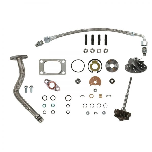 HE351CW Turbo Rebuild Kit Cast Wheel Turbine Shaft Oil Lines For 04.5-07 5.9L ISB Dodge Ram Cummins Diesel