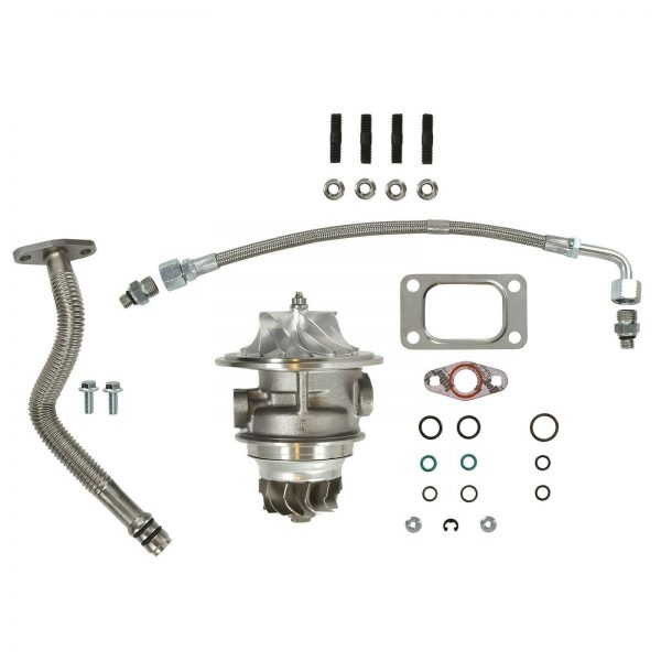 HY35W Turbo Rebuild Kit Billet CHRA Oil Lines For 03-04 5.9L ISB Dodge Ram Cummins Diesel