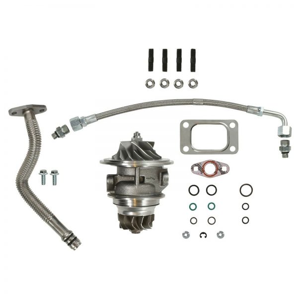 HY35W Turbo Rebuild Kit Cast CHRA Oil Lines For 03-04 5.9L ISB Dodge Ram Cummins Diesel