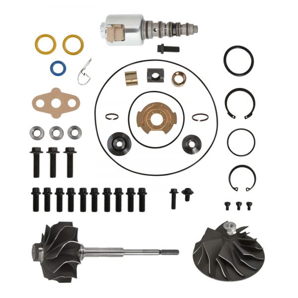 GT3782VA Turbo Rebuild Kit Cast Compressor Wheel Turbine Shaft VGT Solenoid For 05.5-10 6.0L Ford Powerstroke Diesel