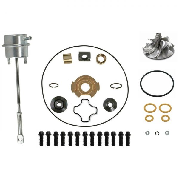 GTP38 Turbo Rebuild Kit Billet Compressor Wheel Wastegate Actuator For 99-03 7.3L Ford Powerstroke Diesel