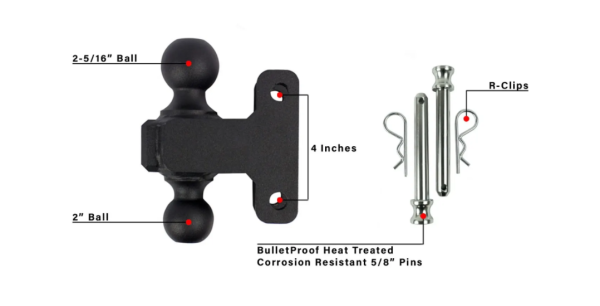 2.0" Heavy Duty 6" Drop/Rise Hitch - BulletProof Hitches HD206 - Image 12