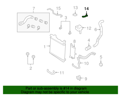 Motorcraft Fuel Cooler Coolant Reservoir Outlet Hose  - Image 2